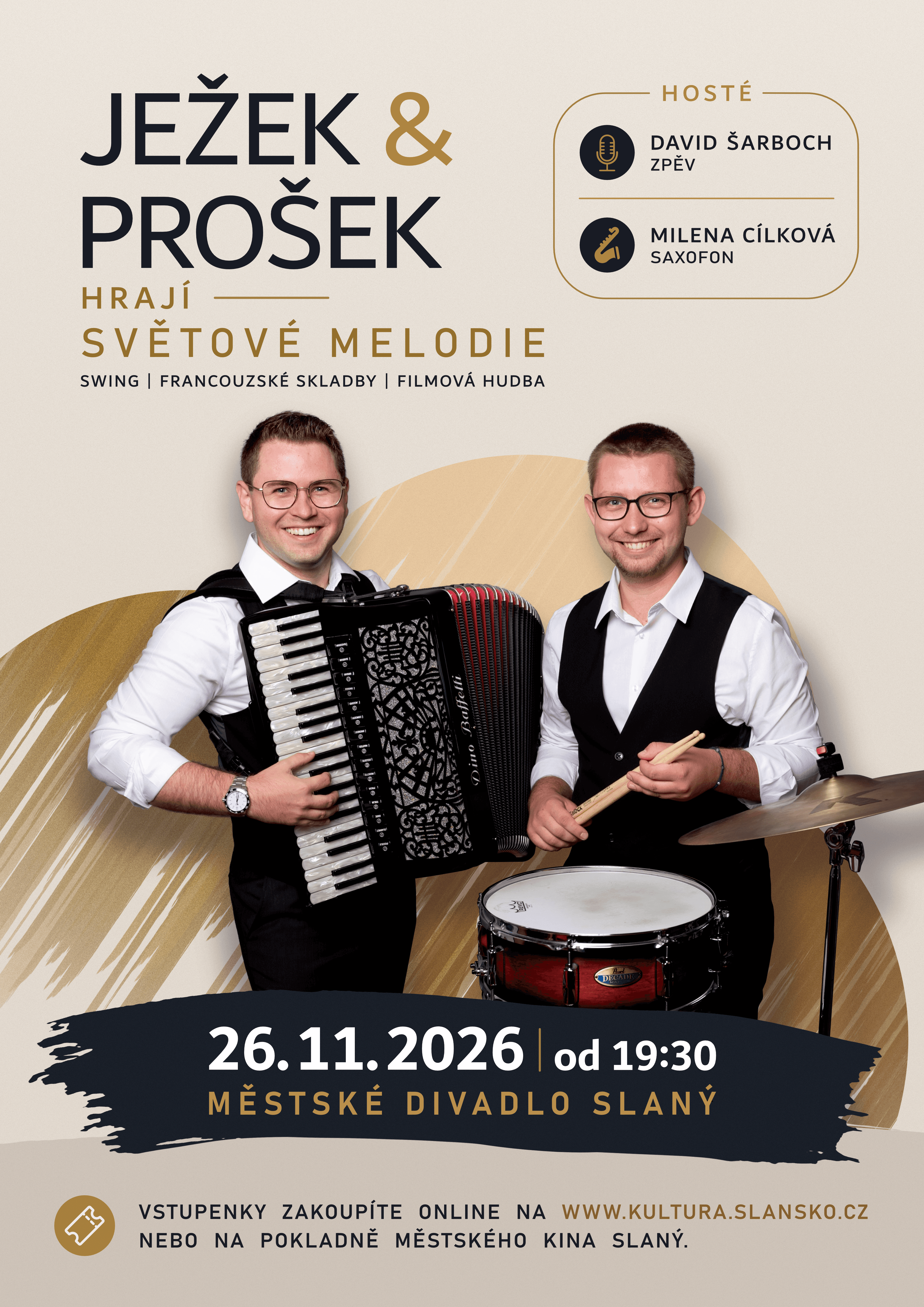 Plakát - Ježek & Prošek hrají světové melodie 26. 11. 2026